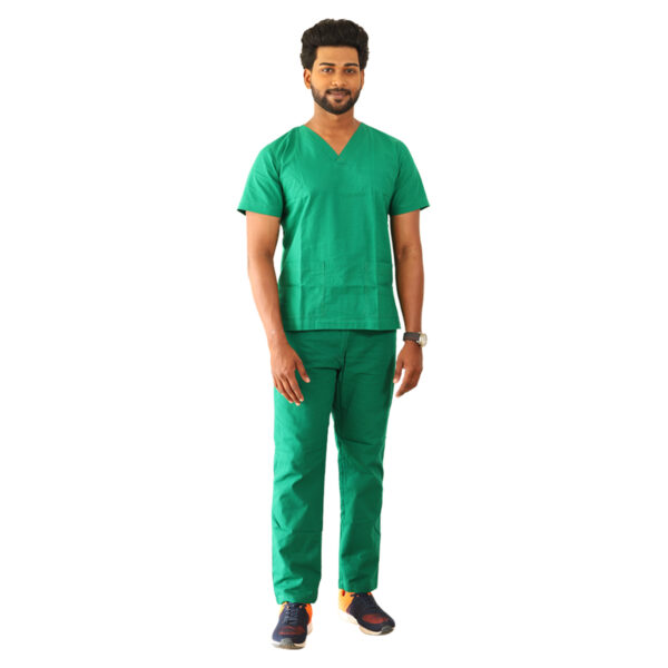 Medical Scrubs Green V Neck - Image 2