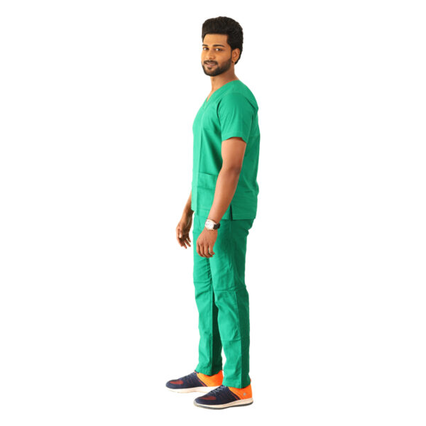 Medical Scrubs Green V Neck - Image 2