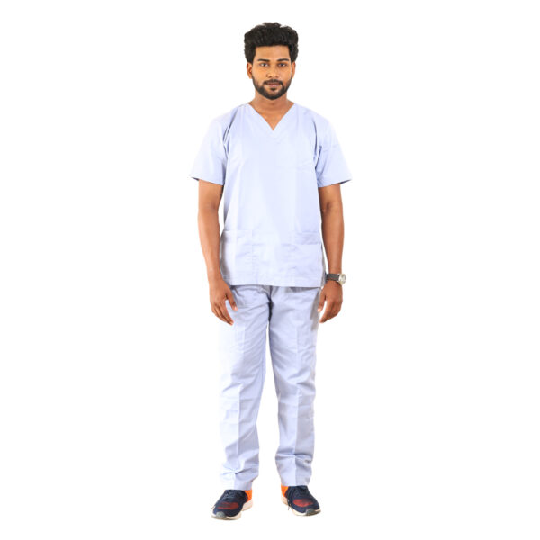 Light Blue Scrubs V Neck - Image 2