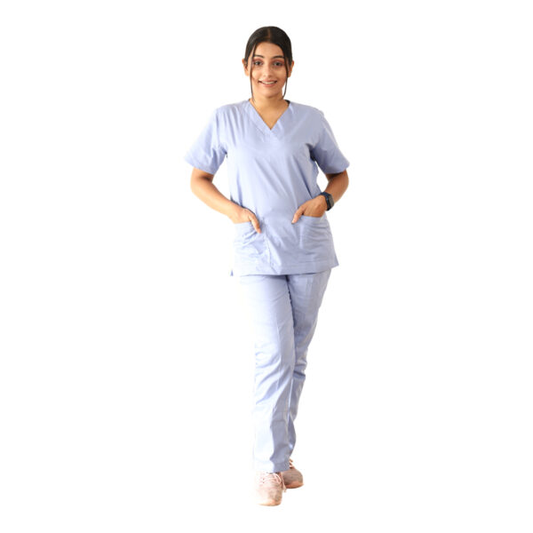 Light Blue Scrubs V Neck