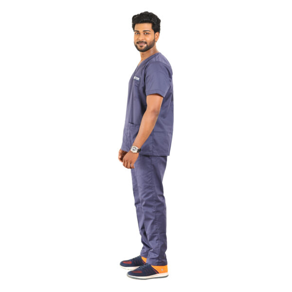 Medical Scrubs Navy blue V Neck - Image 2