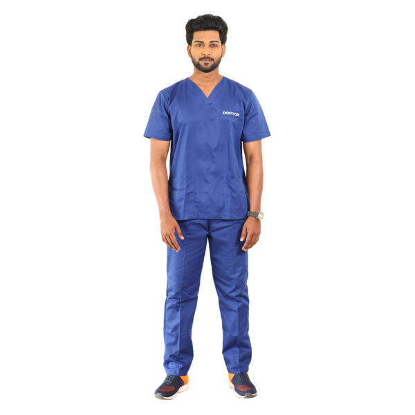 Medical Scrub Royal Blue V Neck - Image 2