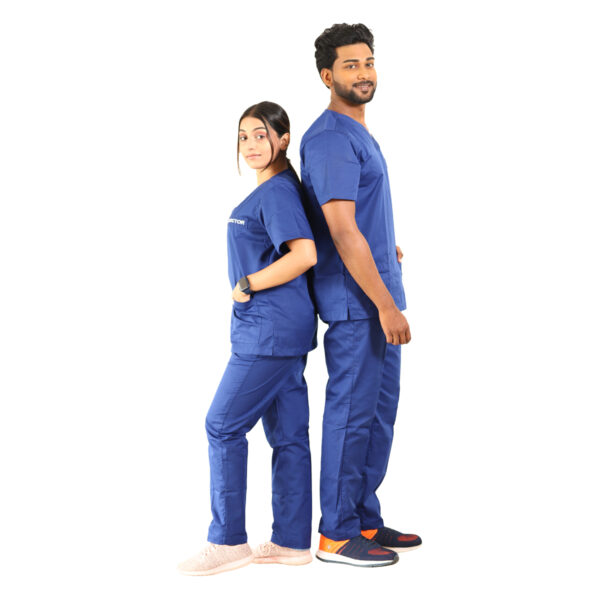 Medical Scrub Royal Blue V Neck - Image 2