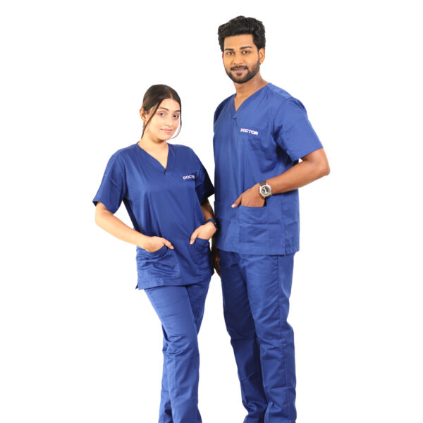 Medical Scrub Royal Blue V Neck - Image 2