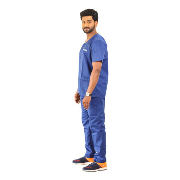 Medical Scrubs Royal Blue Button Type - Image 2